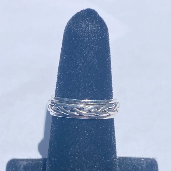 925 sterling silver braid style fidget ring✨ - Picture 6 of 15